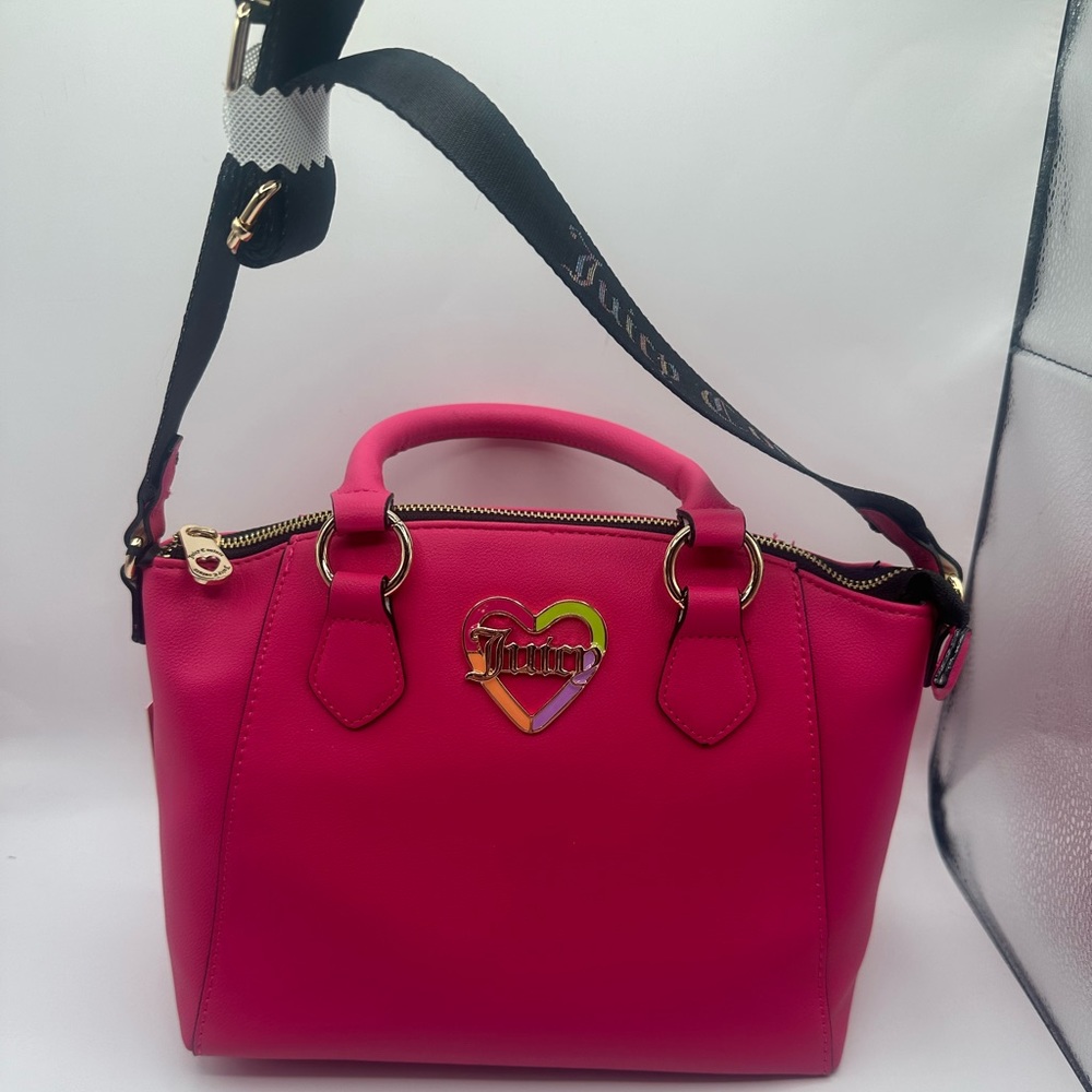 Nwt hot pink juicy crossbody with colorful heart